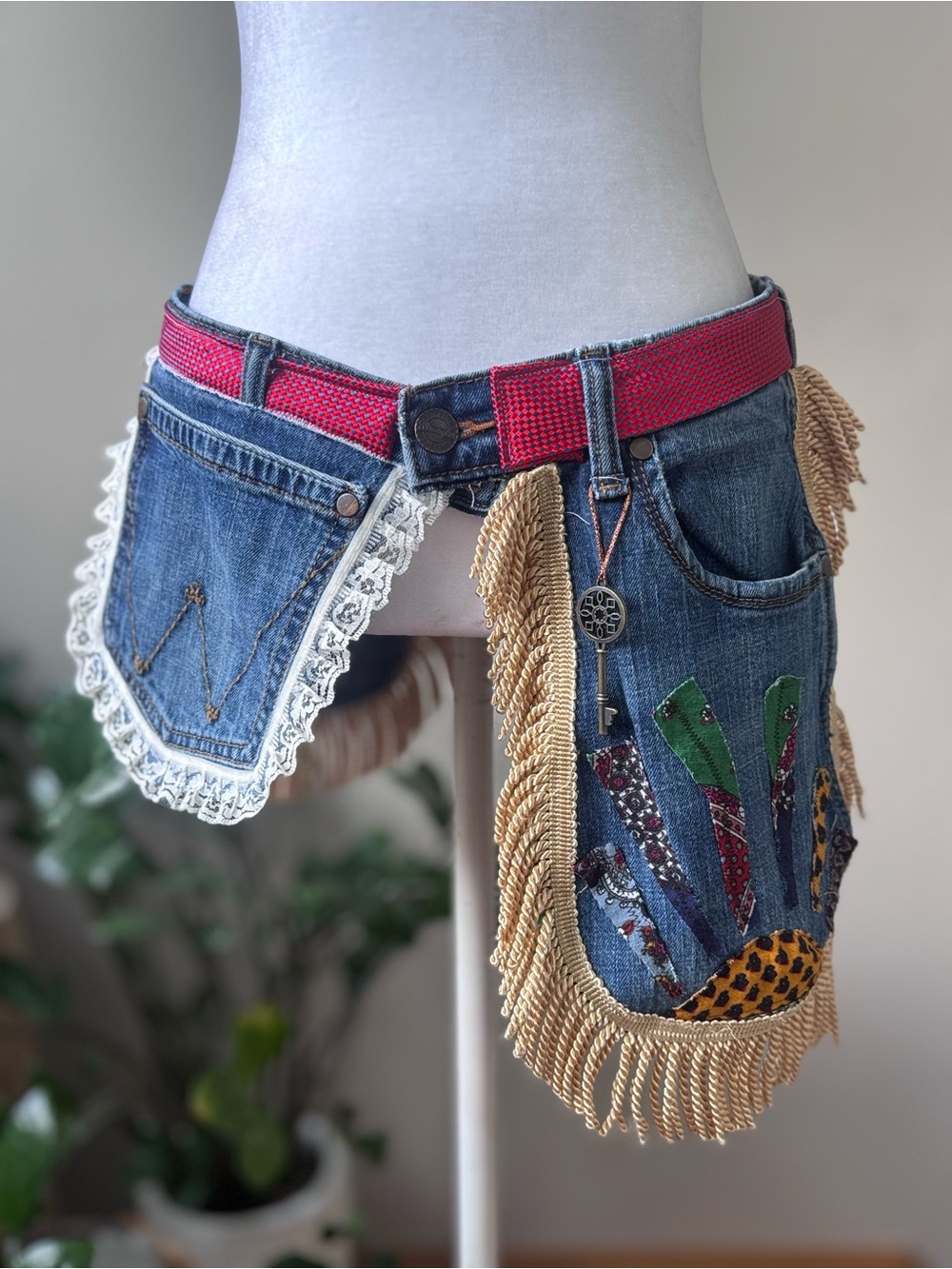 B4 Custom Upcycled Denim Fanny Belt - Picture 7 of 8